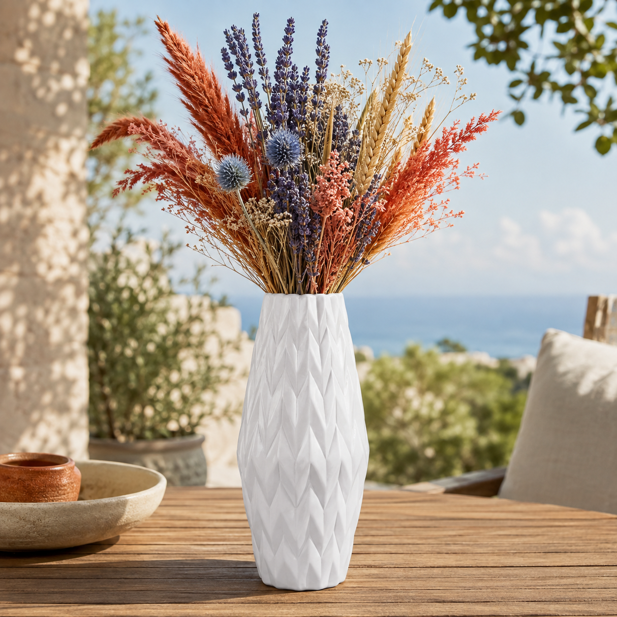 Dallyn Round Bellied Ceramic Wave Vase