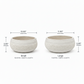Two round textured planter pots shown with dimension labels: a small version 10 x 10 x 5 inches and a large version 11 x 11 x 5 inches, on a white background.