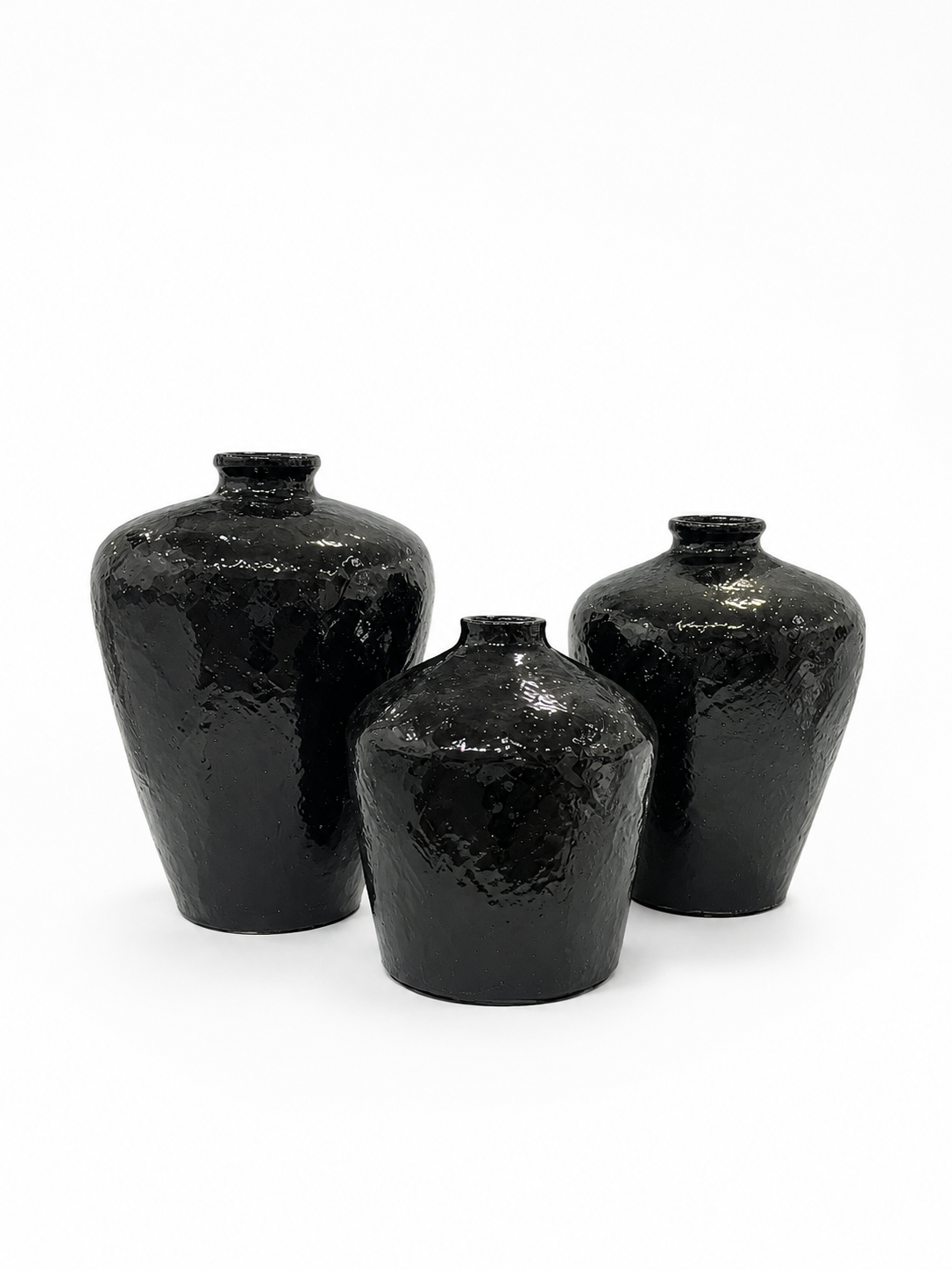 Ebonique Textured Amphora Ceramic Vase