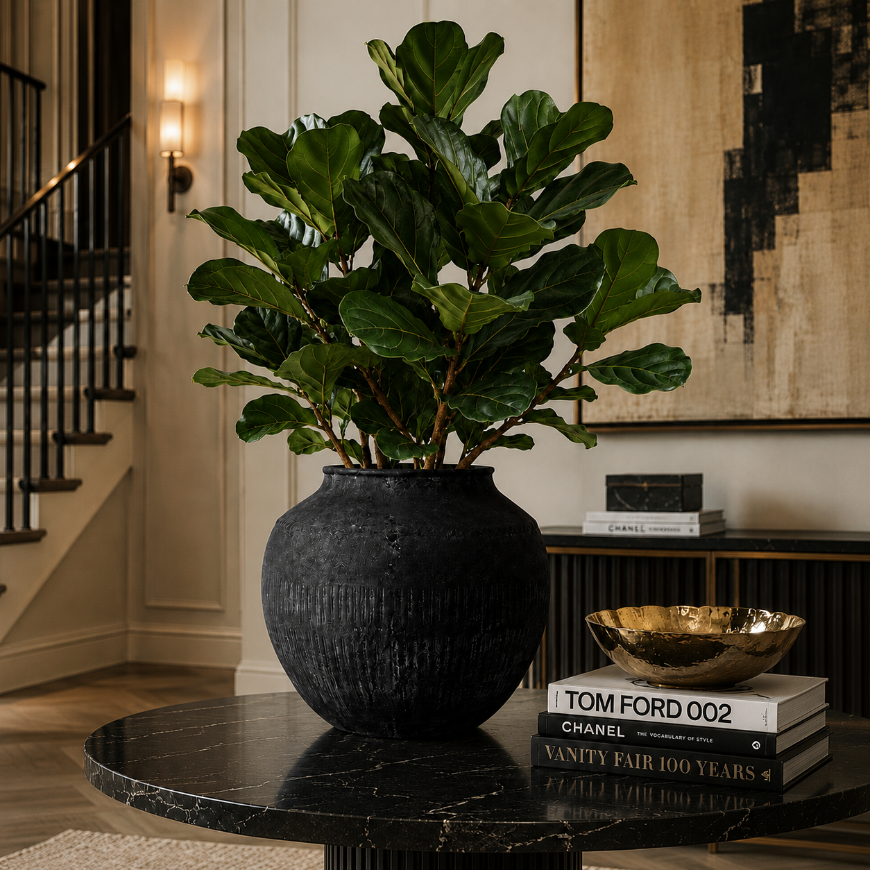 Noir Terra Etched Vase