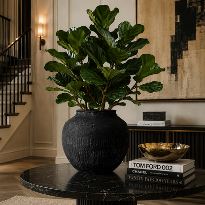 Noir Terra Etched Vase