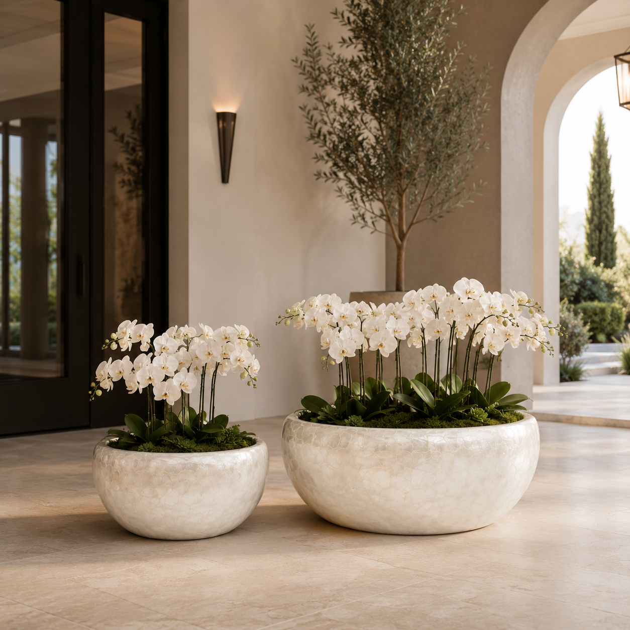 Yael Capri Shell Bowl Planter Set (Set of 2)