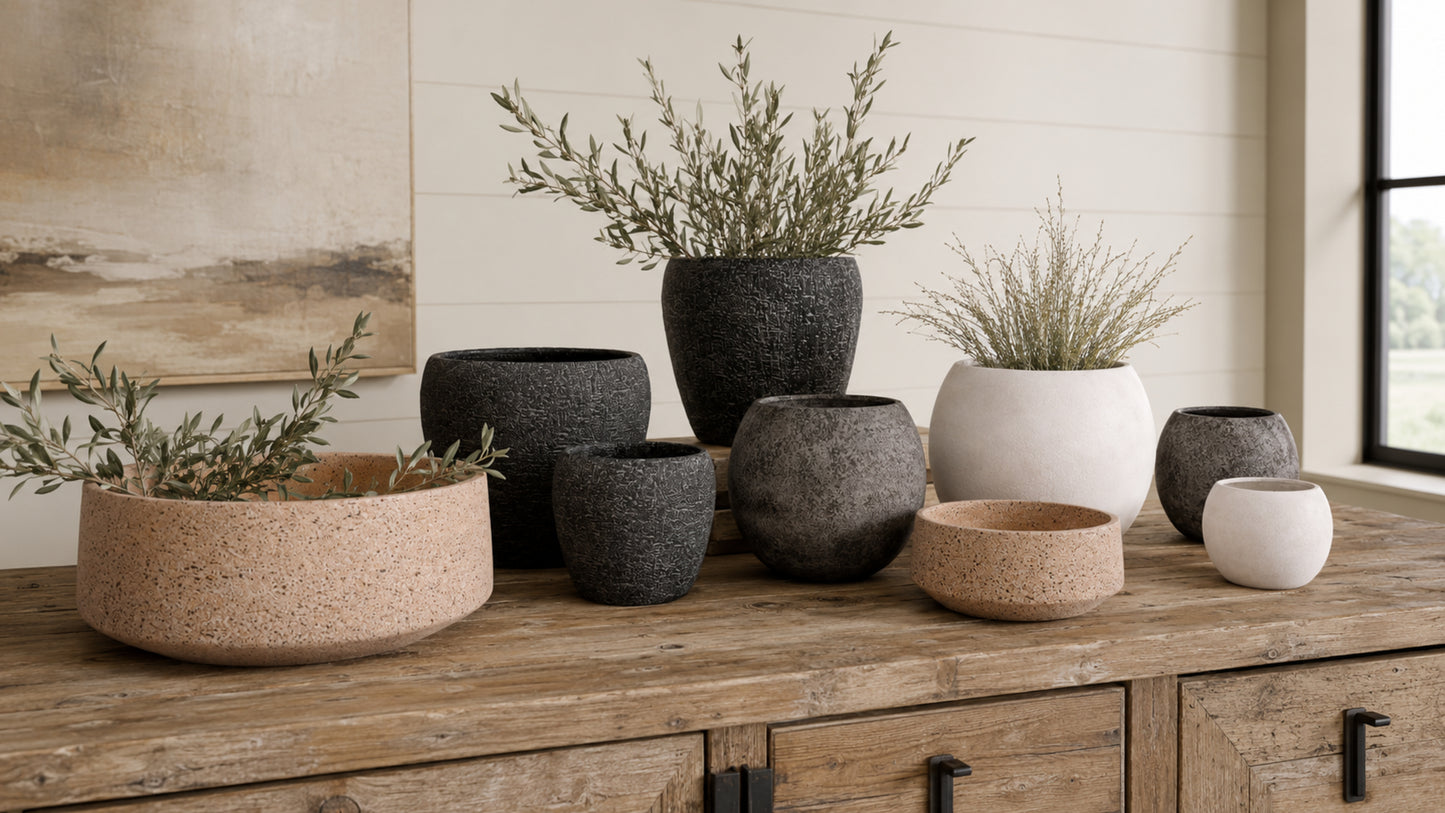 Arvo Modern Cement Bowl Planter