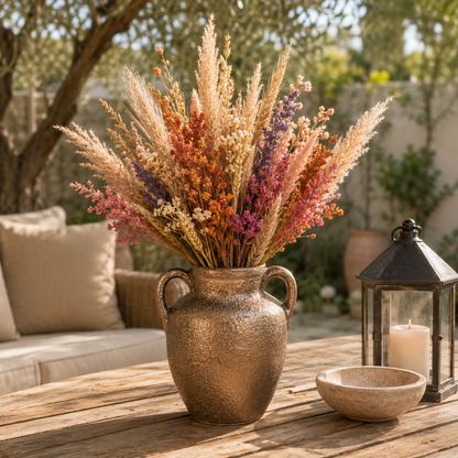 Finja Ceramic Amphora Vase with Lava Texture