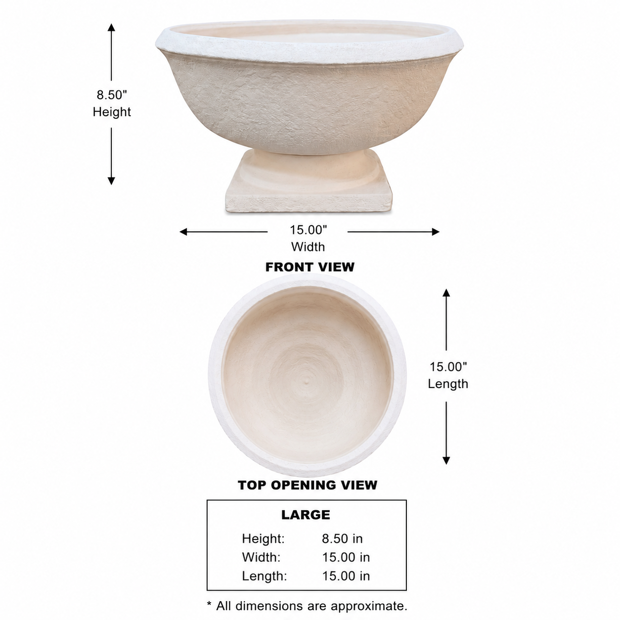 Galen Sand Finish Terracotta Urn Planter