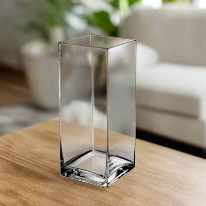 Helira Square Clear Glass Vase