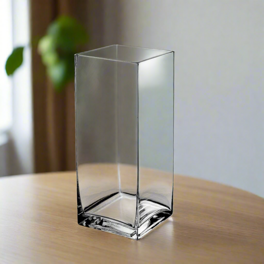 Helira Square Clear Glass Vase