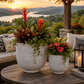 Irina Cylinder Planters with Pedestal Base (Set of 2)