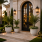 Irina Cylinder Planters with Pedestal Base (Set of 2)