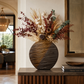 Lerica Two-Tone Ribbed Ceramic Disk Vase