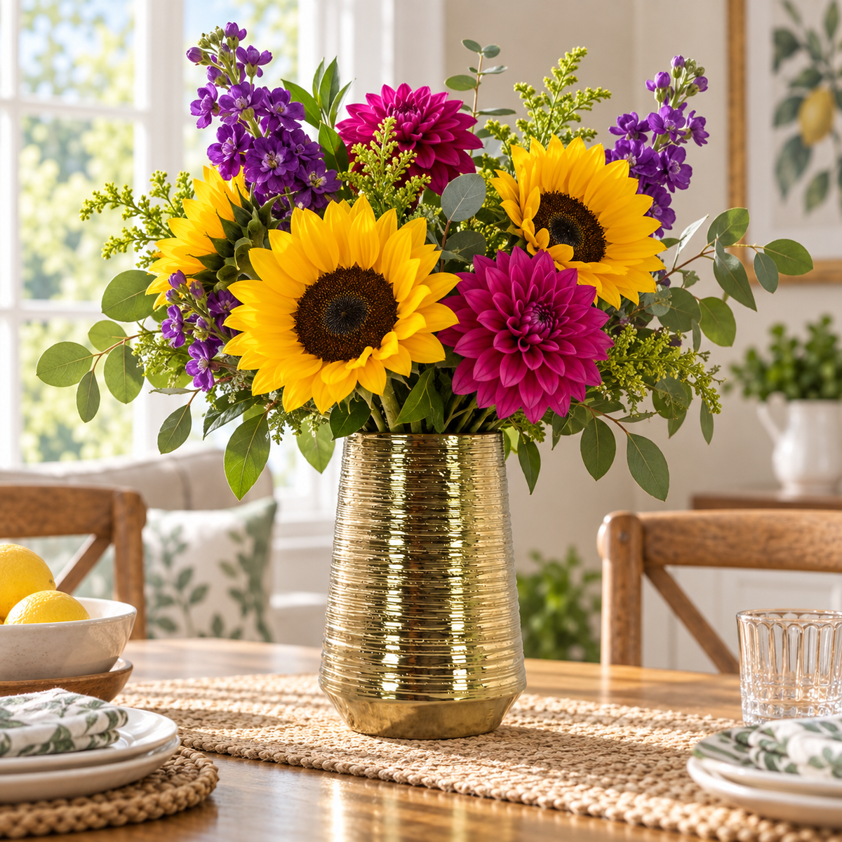 Lynde Combed Electroplated Metallic Vase