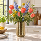 Lynde Combed Electroplated Metallic Vase