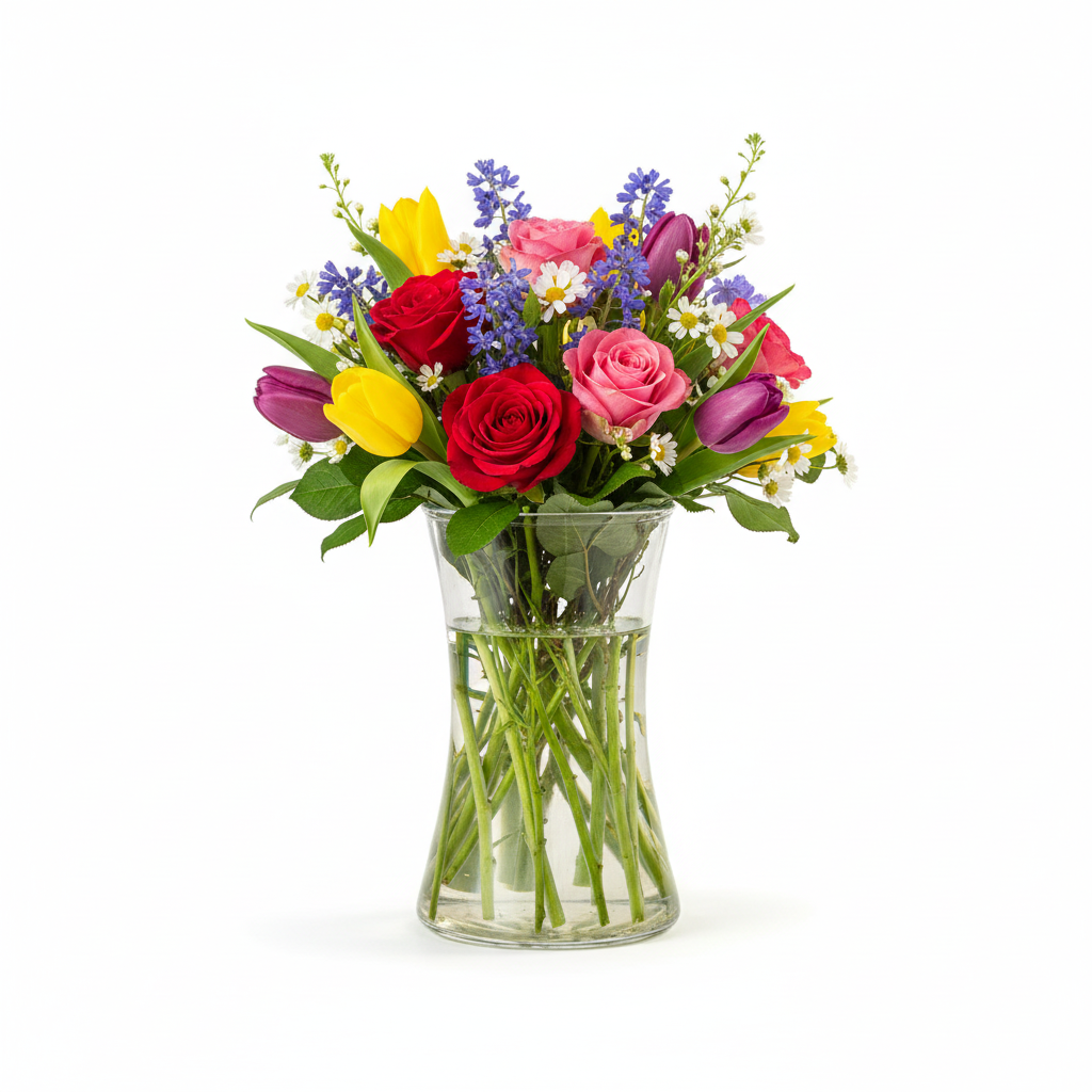 Zyra Clear Glass Gathering Vase