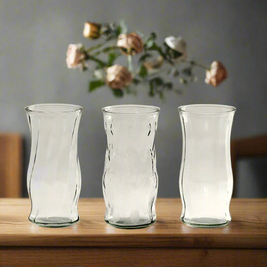 Quara Classic Machine Made Glass Vase – Set of 3