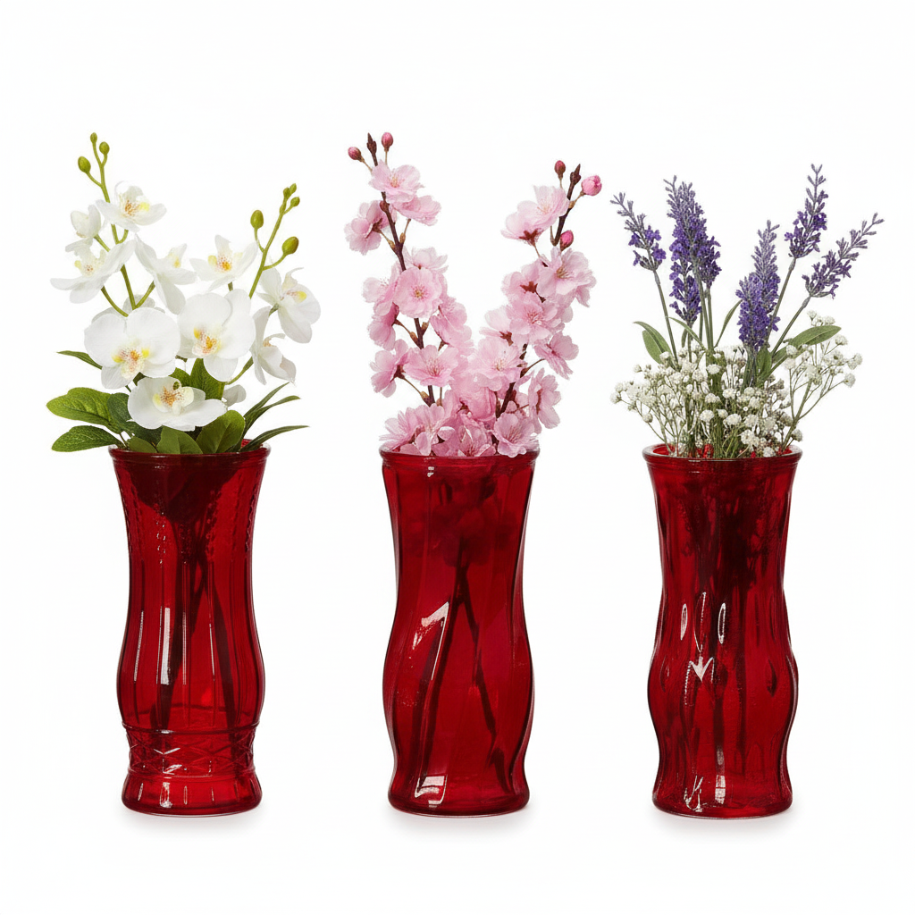 Quara Classic Machine Made Glass Vase – Set of 3