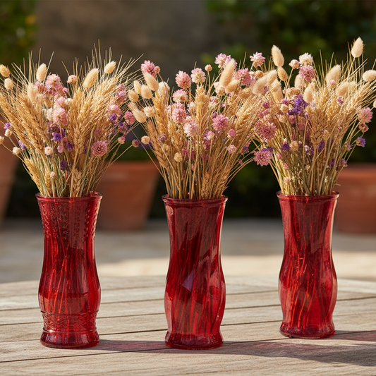 Quara Classic Machine Made Glass Vase – Set of 3