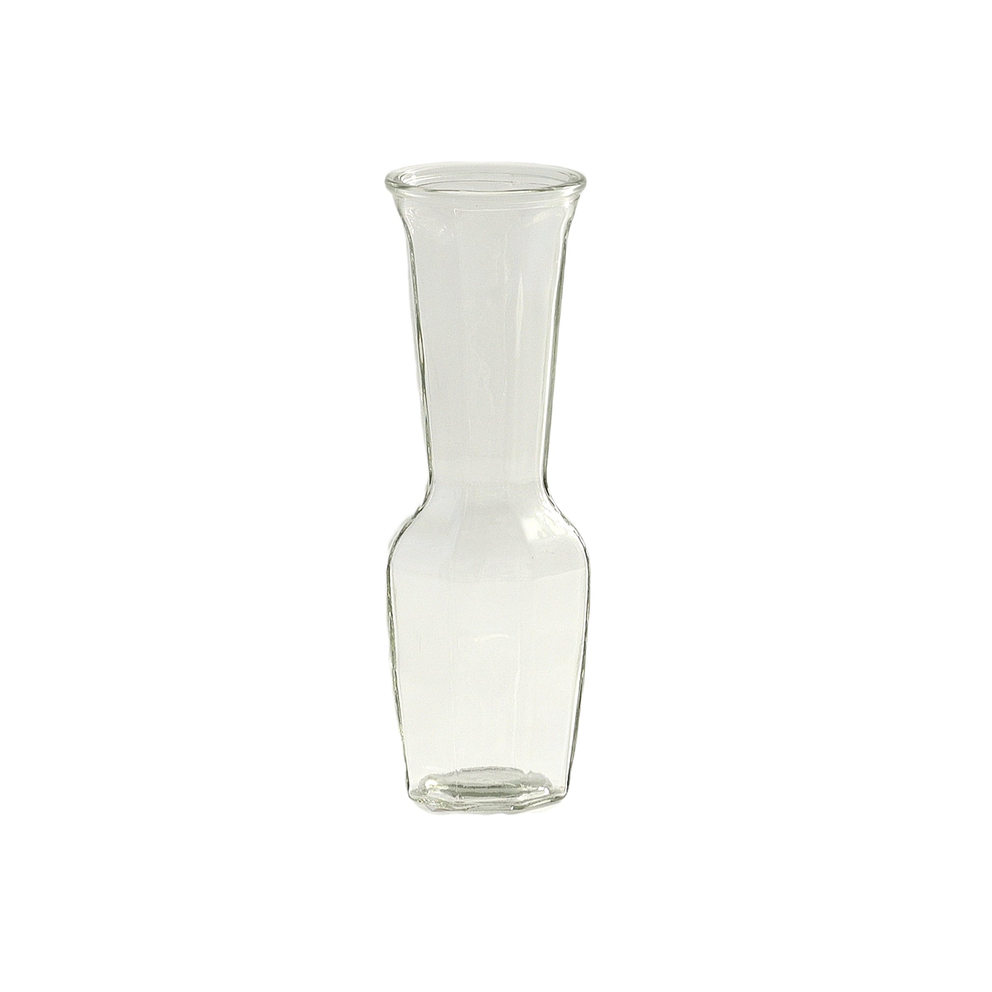 Glass Bud Vase With Hexagon Base-9.00"H-Urban Trends Collection-Clear-Urban Trends Collection