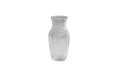 Feliz Ginger Glass Vase with Wave Pattern-Urban Trends Collection-Clear-Urban Trends Collection