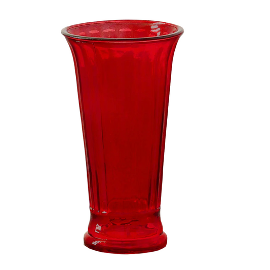 Eira Ribbed Glass Vase-Urban Trends Collection-Urban Trends Collection