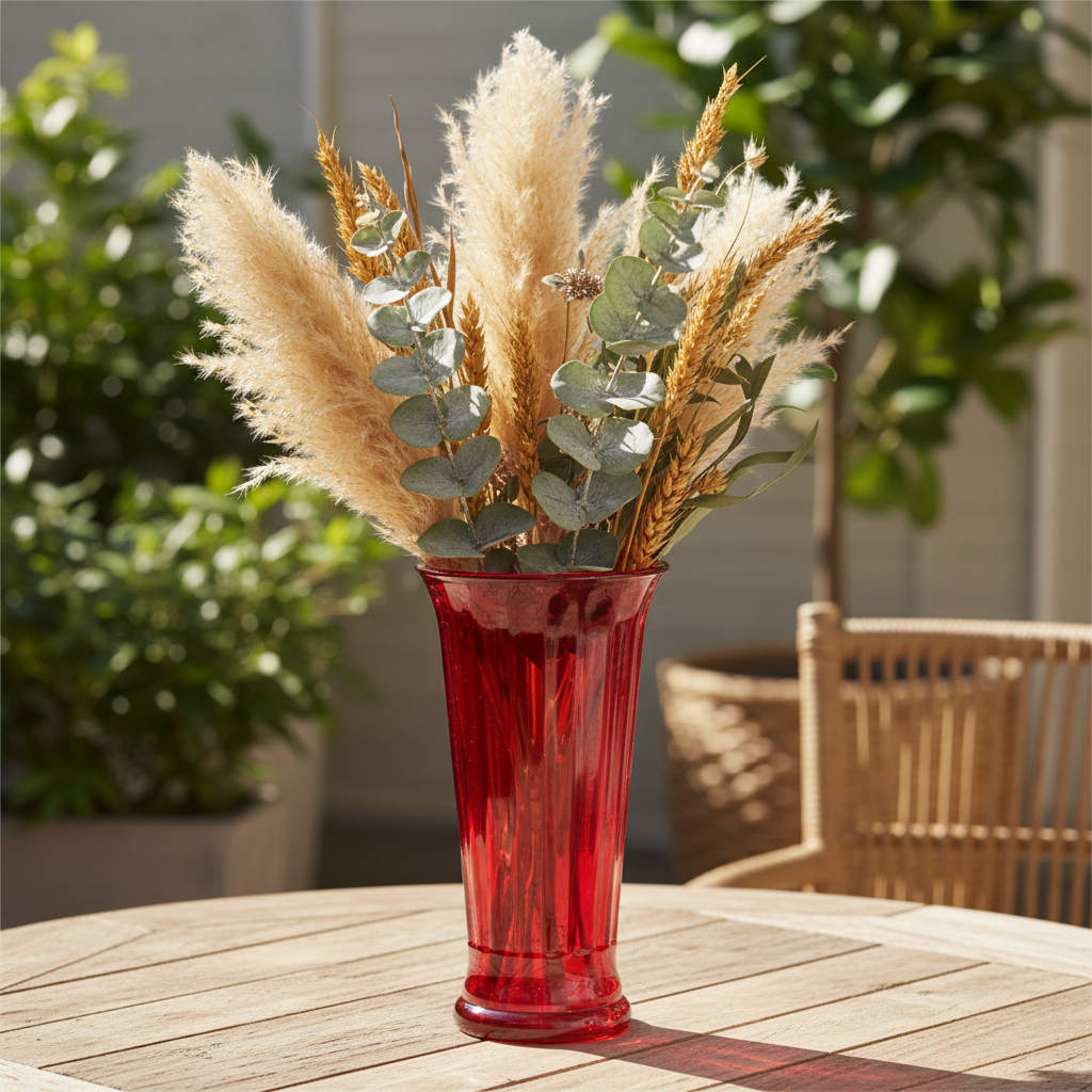 Eira Ribbed Glass Vase