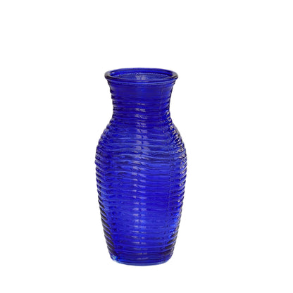 Feliz Ginger Glass Vase with Wave Pattern-Urban Trends Collection-Urban Trends Collection