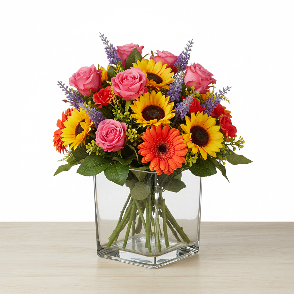 Lizze Clear Glass Cube Vase