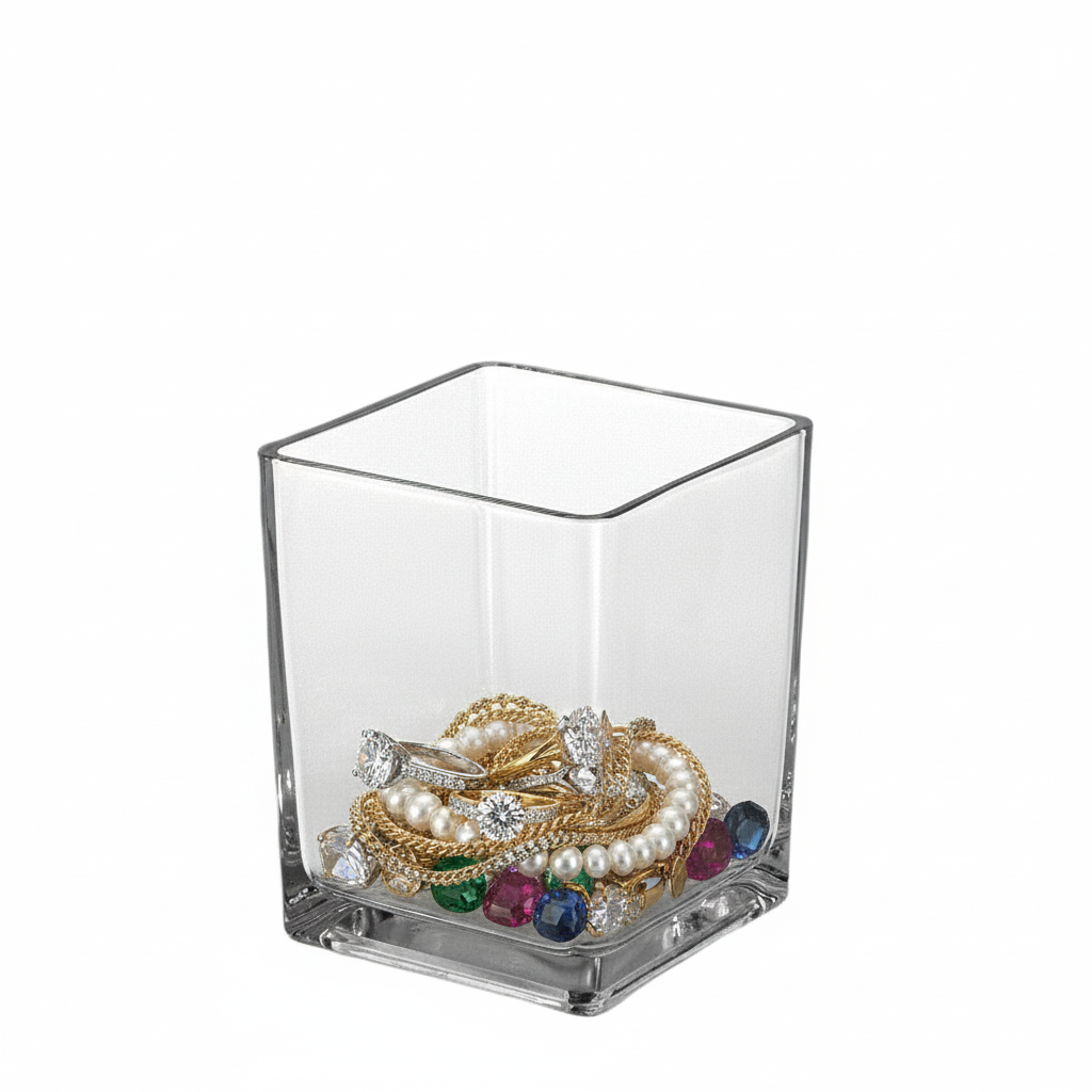 Lizze Clear Glass Cube Vase