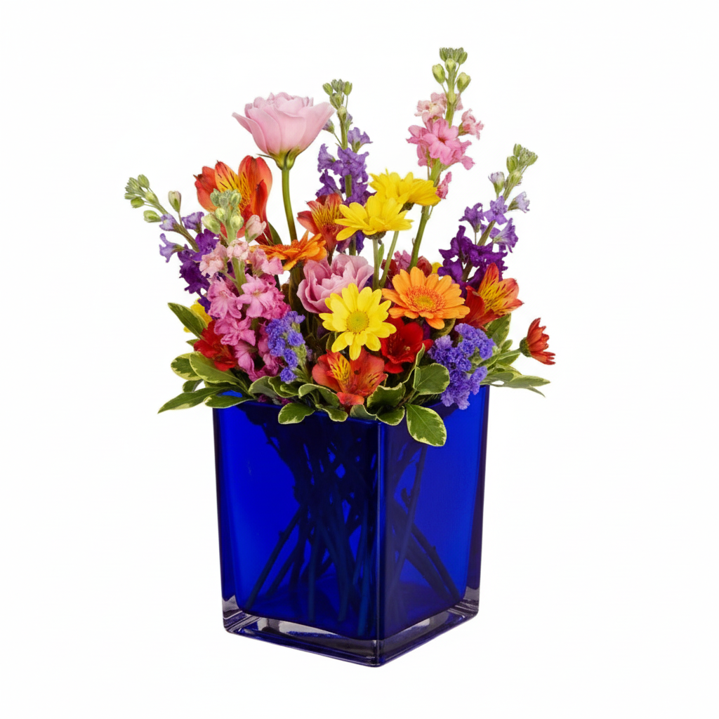 Lizze Clear Glass Cube Vase