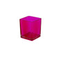 Lizze Clear Glass Cube Vase-Urban Trends Collection-Pink-Urban Trends Collection
