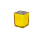 Machine Made Glass Cube Vase With Electroplating Inside