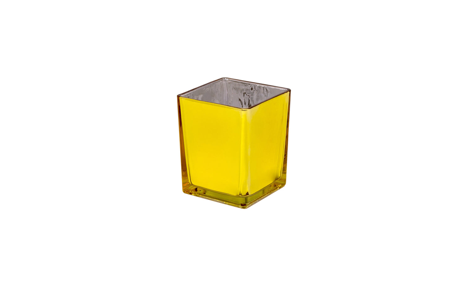 Electra Glass Cube Vase-Urban Trends Collection-Gold-Urban Trends Collection