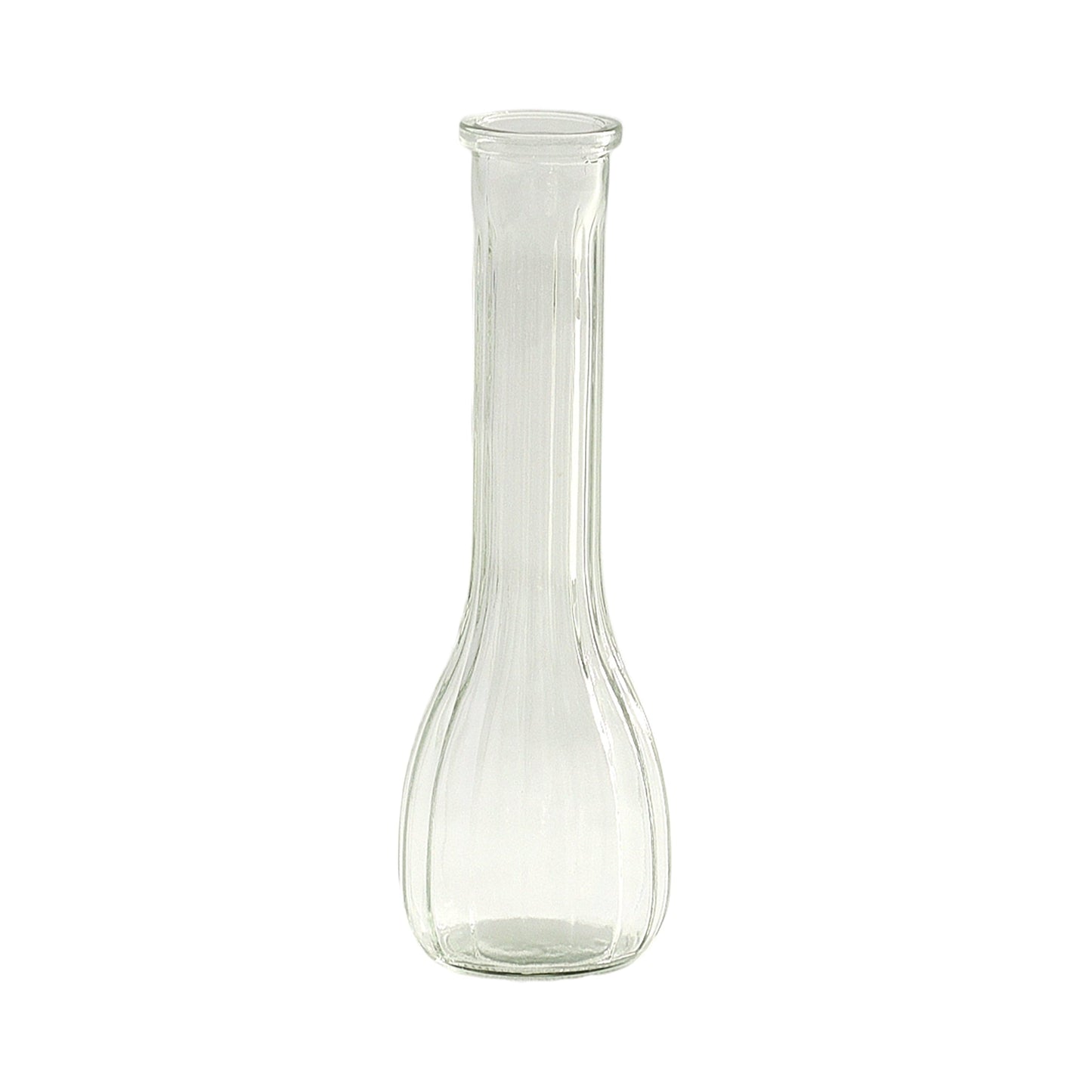 Quira Ribbed Bud Vase-Urban Trends Collection-Clear-Urban Trends Collection