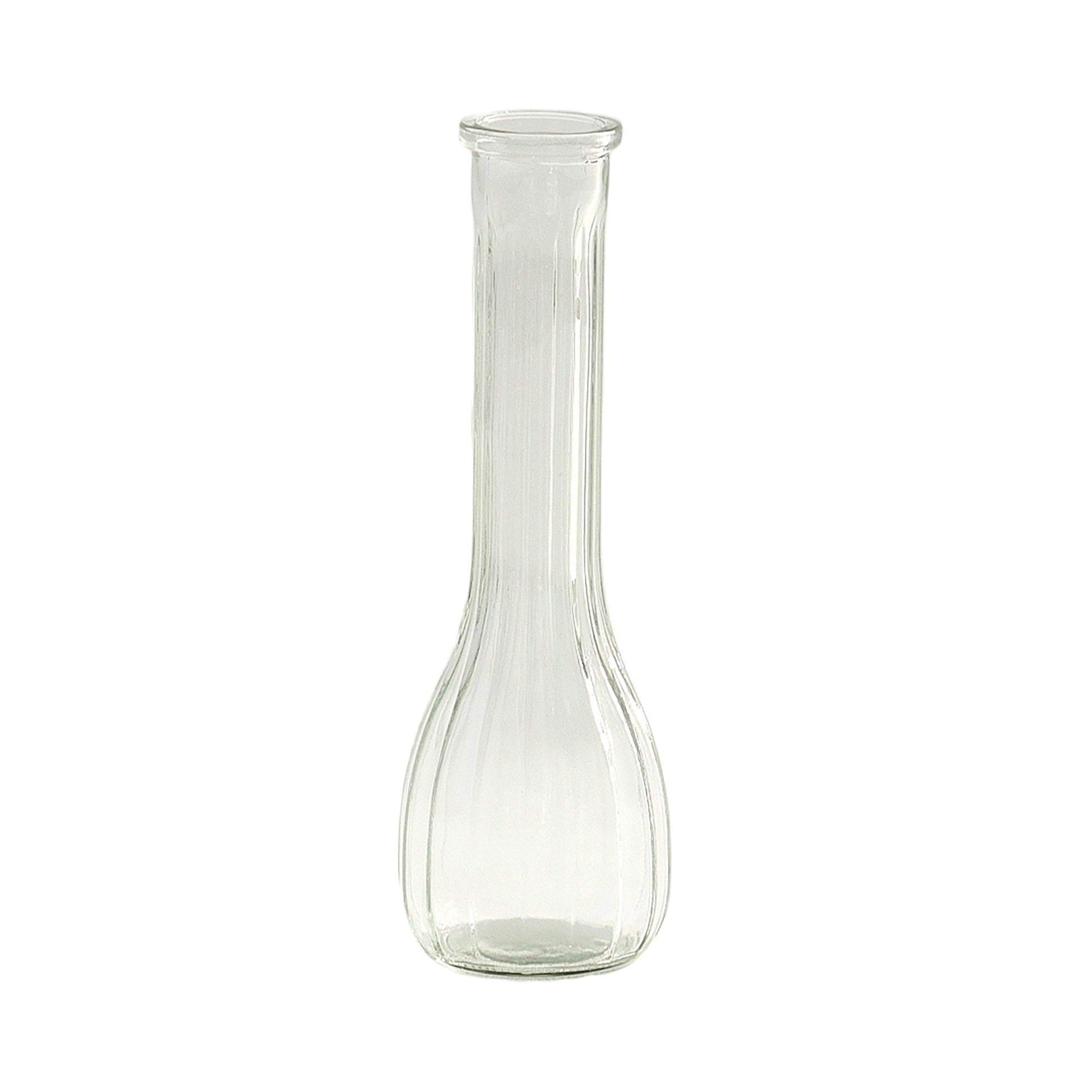 Quira Ribbed Bud Vase-Urban Trends Collection-Clear-Urban Trends Collection