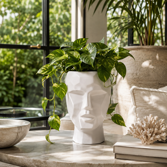 Mavrik Pixelated Head Ceramic Pot