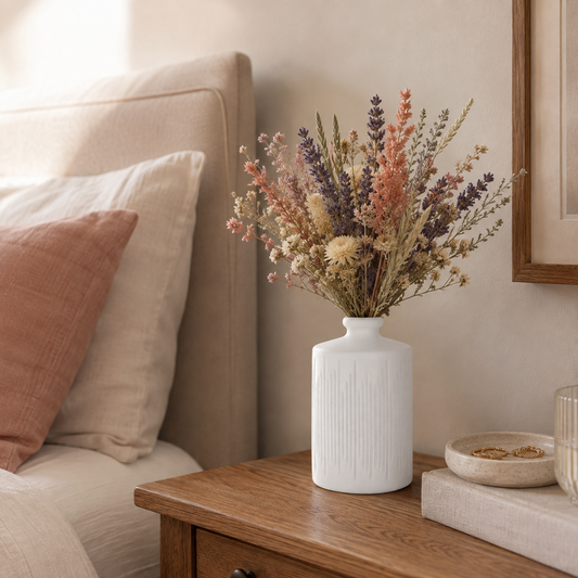 Myra Engraved Ceramic Bottle Vase
