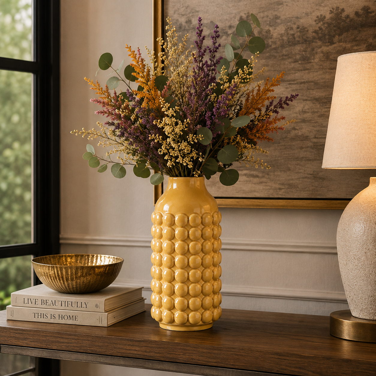 Nessa Round Bubbled Ceramic Vase