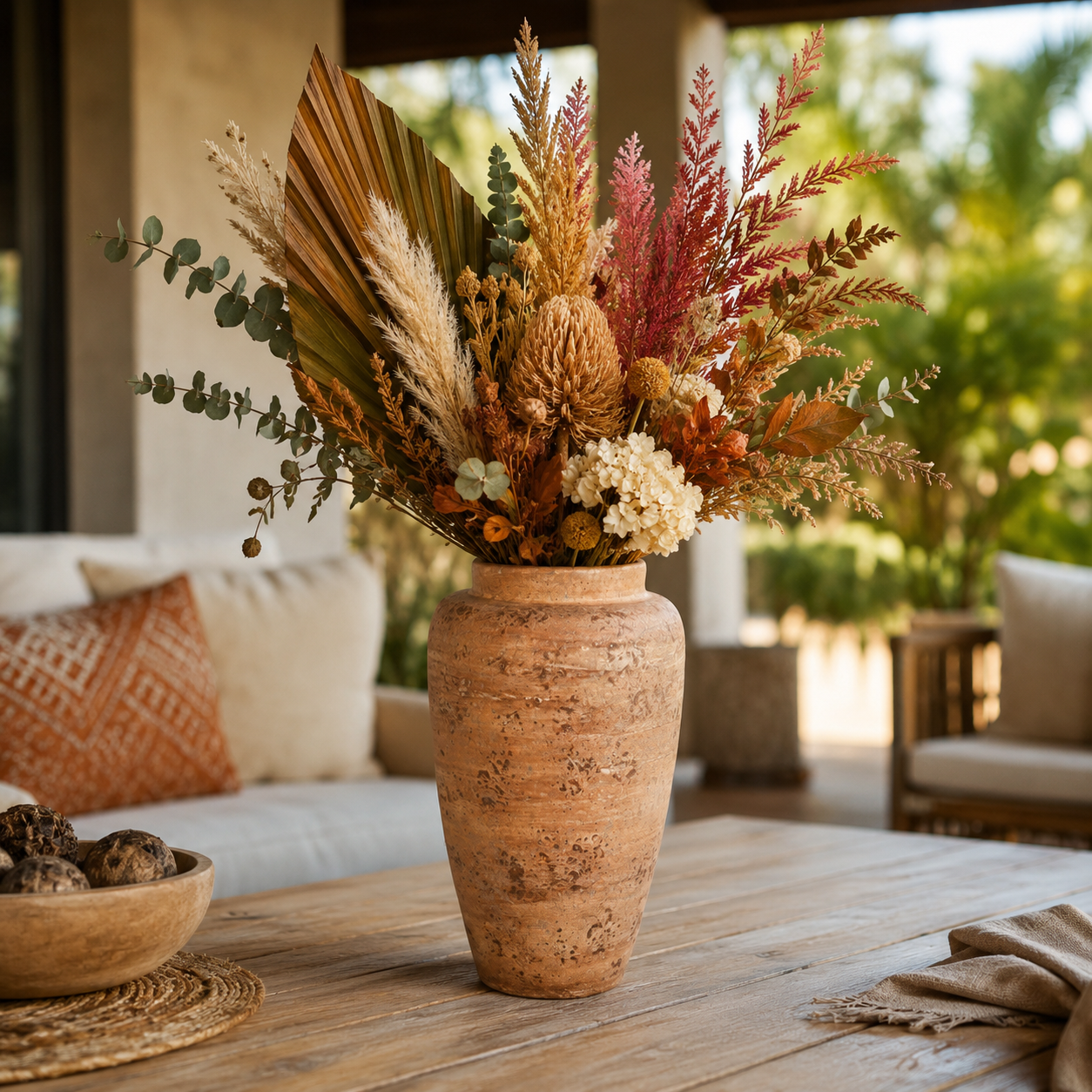 Nithya Handcrafted Cylindrical Textured Vase