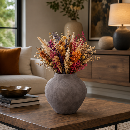 Pavati Handcrafted Egg-Shaped Terracotta Vase with Ribbed Texture