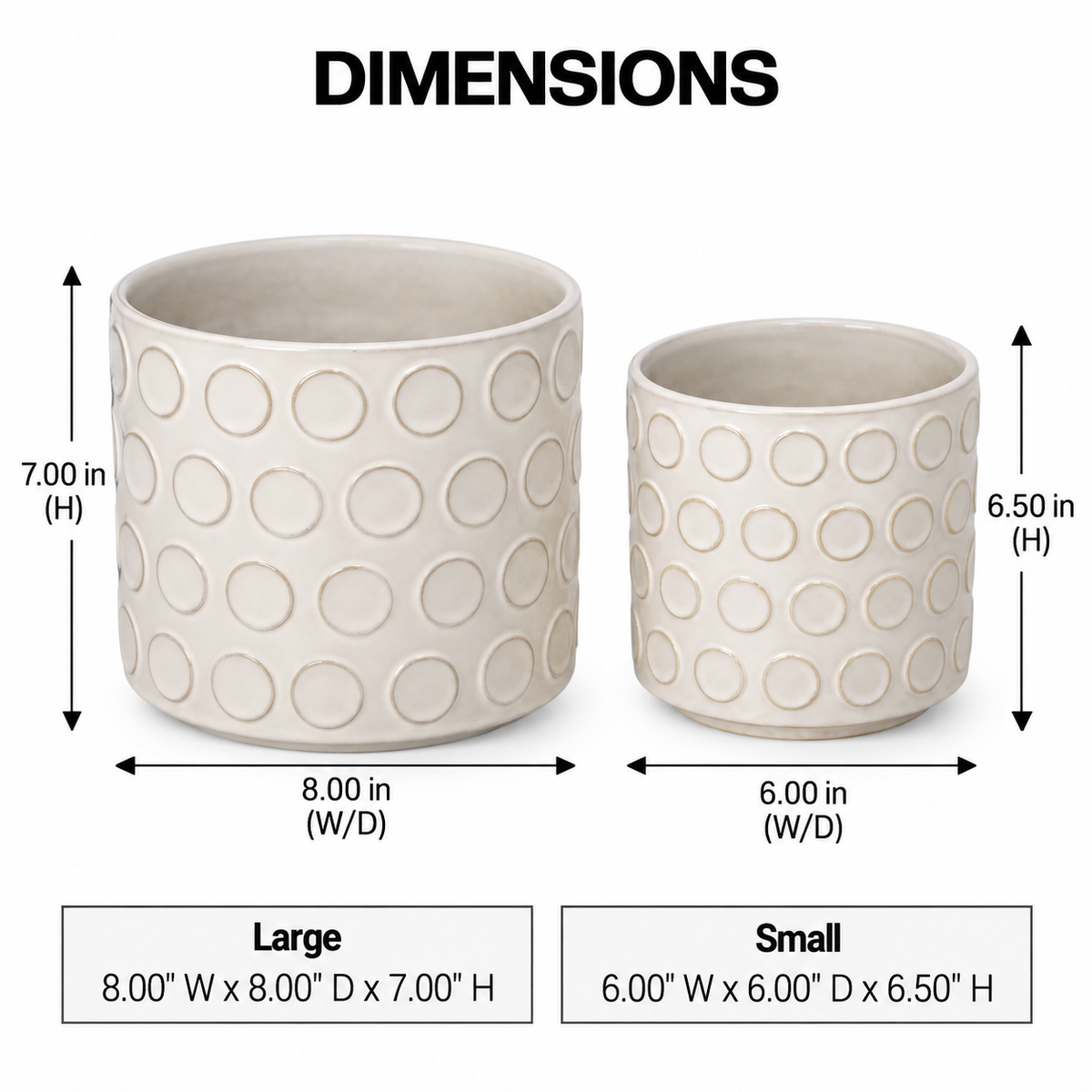 Quinn Bubble Pattern Ceramic Planter Set (Set of 2)