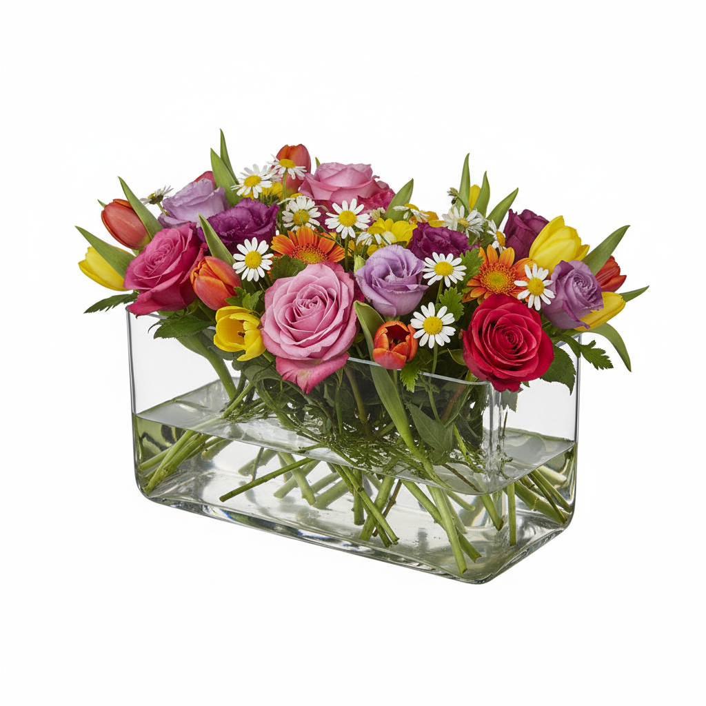 Jovian Rectangular Clear Glass Vase