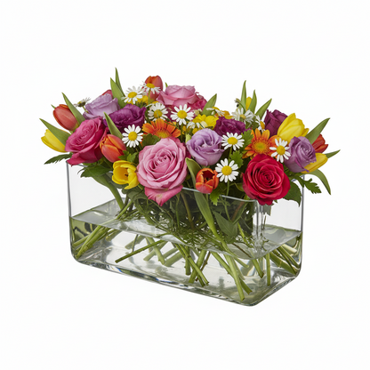 Jovian Rectangular Clear Glass Vase