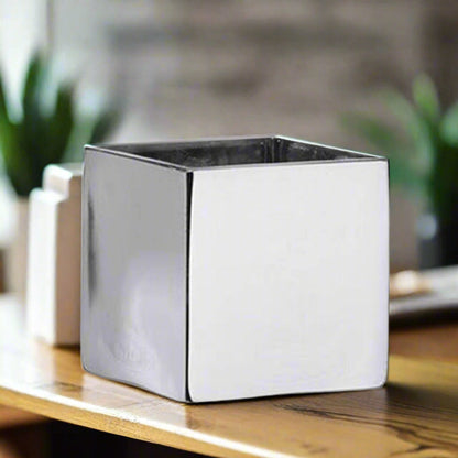 Square Clear Glass-Urban Trends Collection-Silver-4x4-Urban Trends Collection