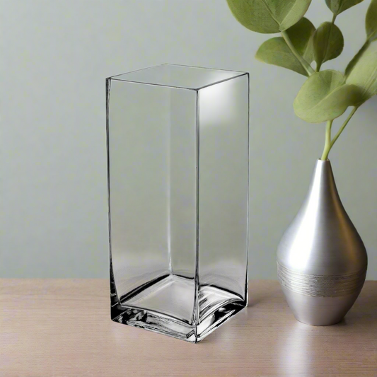 Helira Square Clear Glass Vase