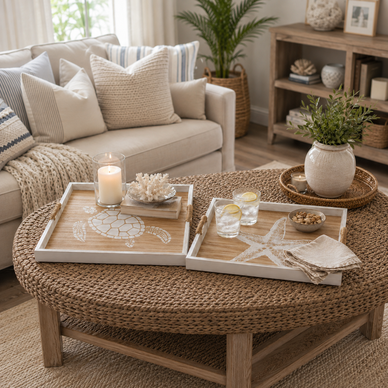 Saba Coastal Wood Serving Trays (Set of 2)