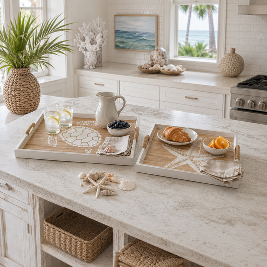 Saba Coastal Wood Serving Trays (Set of 2)