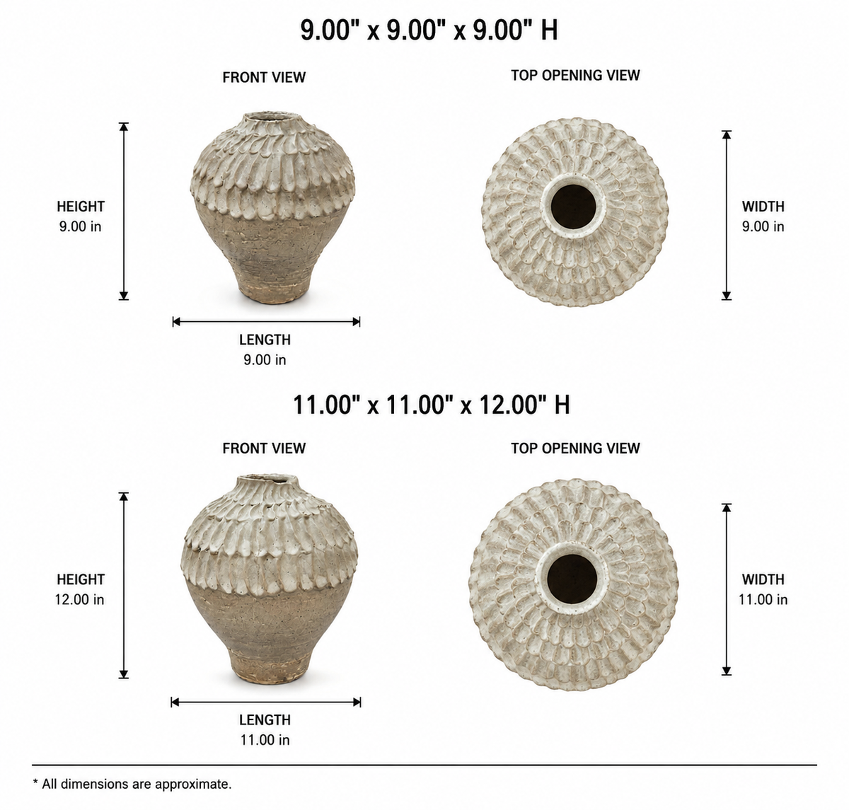 Sera Scalloped Ceramic Vase