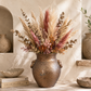 Silvania Ceramic Lava Texture Amphora Urn Vase with Decorative Loop Handles