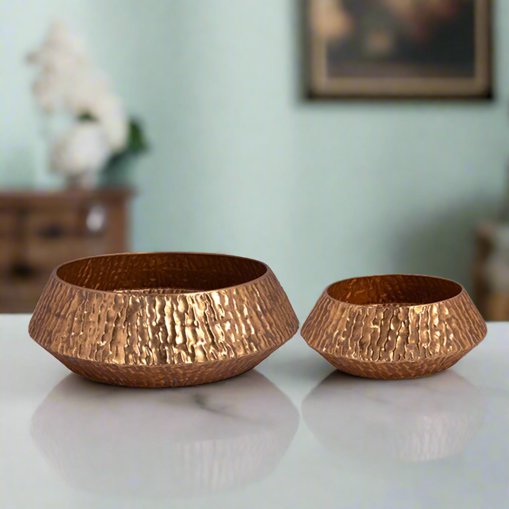 Solis Gold Metal Planter Set (Set of 2)