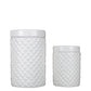 Porsha Ceramic Round Lattice Canister Set (Set of 2)