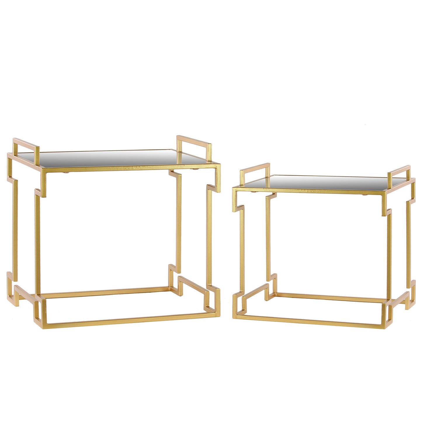 Lexi Metal Rectangular Nesting Accent Table Set (Set of 2)
